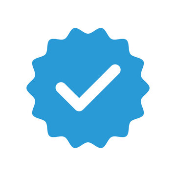 Social media and Profile Verified badge icon. Check and Approved, Accept, Instagram verified badge icon. vector illustration. blue verified badge icon. Set of verified badges. Blue check mark icon.