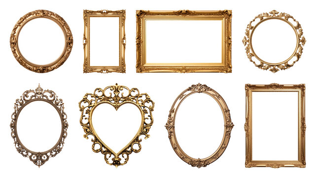PNG Elegant ornate vintage frames, transparent background