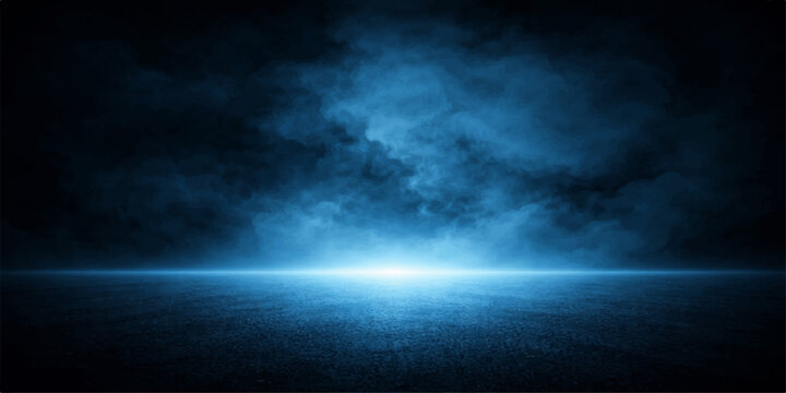 Abstract a mysterious, evocative blue fog illuminates a stark, textured surface, the glow emanates, creating an alluring atmosphere.