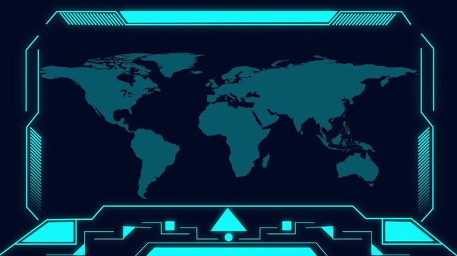 Advanced digital display frame with glowing blue side indicators. Advanced digital display frame animation for sci-fi themes. Advanced digital display frame visual for futuristic projects.