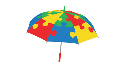 Obraz premium Colorful puzzle piece pattern umbrella for autism awareness concepts
