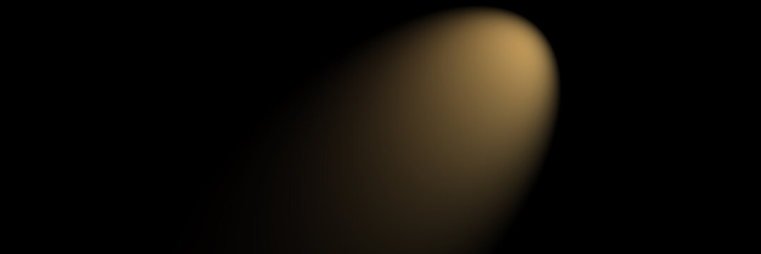 Warm Golden Spotlight on Dark Stage With Dramatic Beam of Light and Empty Space