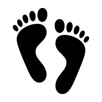 Black silhouette vector of two human footprints