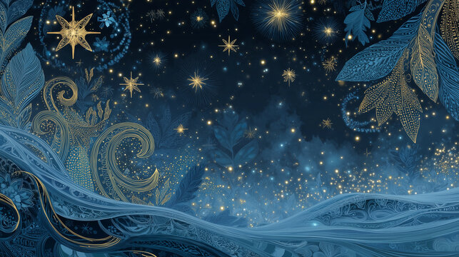 Matariki Day, traditional elements for Matariki Day, with a mystical and cultural feel
