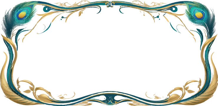 Elegant blue vintage frame design featuring floral patterns and birds with ornate vector border elements for wedding invitation decor
