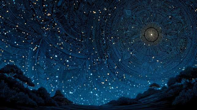 Matariki Day, traditional elements for Matariki Day, with a mystical and cultural feel