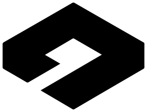Solid black filled icon of avro data serialization symbol on white background for coding and technology design