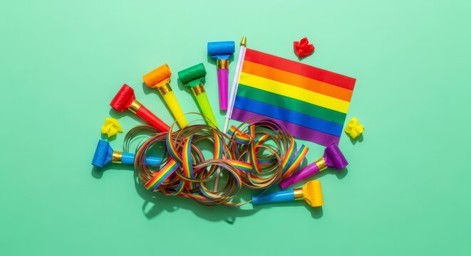 Pride Month LGBTQ colorful cable ties.