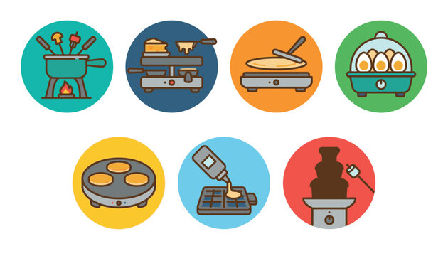 icons of different cooking methods and tools.