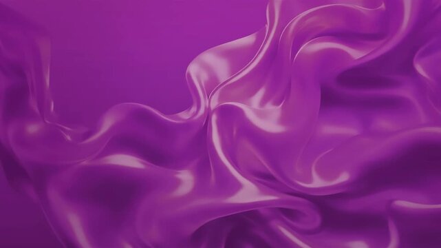 Seamless loop of flowing pink purple silk fabric abstract background.