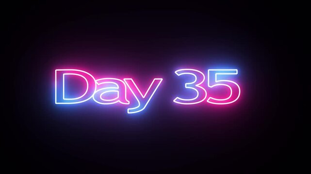 Day To Go 35  glowing neon Animation Videos. Neon &ldquo;3 Days Left&rdquo; Countdown.