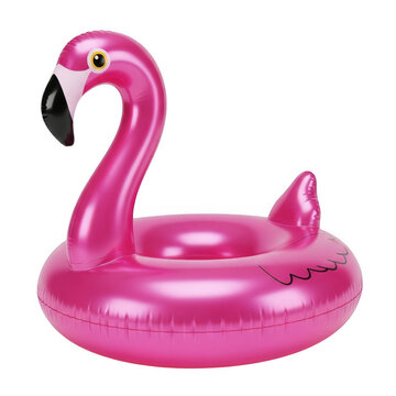 A vibrant pink inflatable flamingo pool float designed for summer relaxation in the swimming pool