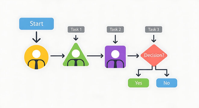 Flowchart, business process diagram, workflow chart, decision tree