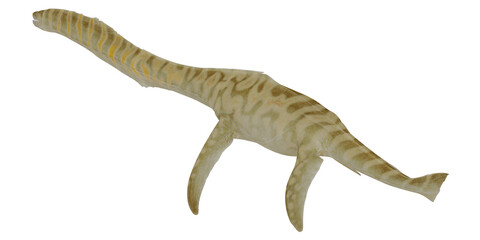 Realistic dinosaur toy on a white background. © Ilie