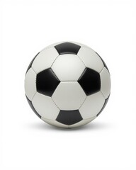 Fototapeta premium Classic black and white soccer ball with pentagonal and hexagonal patterns isolated on white background