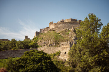 Obraz premium Devín Castle Ruins in Slovakia. Medieval European Castle.