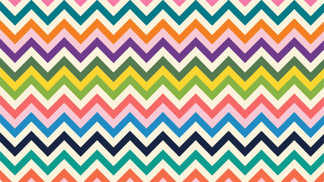Rainbow chevron pattern with repeating geometric stripes and vibrant cheerful color scheme