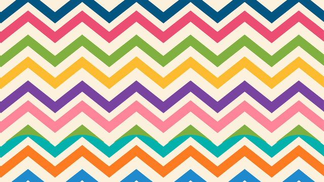 Colorful abstract chevron background with bold zigzag lines and dynamic visual rhythm