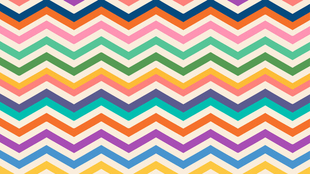 Vibrant zigzag composition with alternating bright hues creating fun rhythmic pattern for creative projects