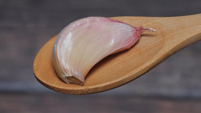 garlic on a wooden background