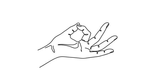 Hand in sacred jnana mudra with serene mood representing spiritual enlightenment and focus against transparent background 