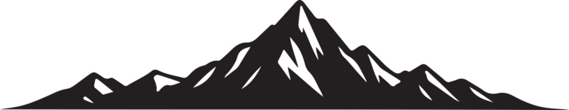 Mount Everest Himalaya silhouette art minimal mountain landmark illustration for nature exploration and outdoor branding