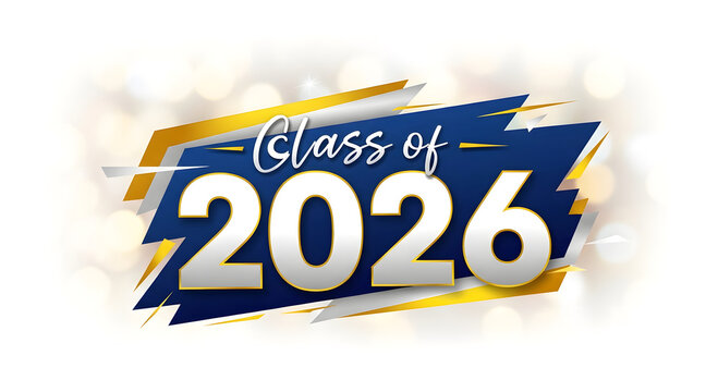 Class of 2026 graduation announcement or celebration graphic element
