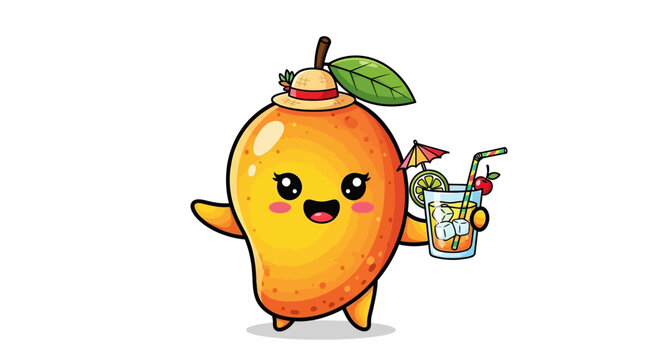 Cartoon orange character with leaf.
