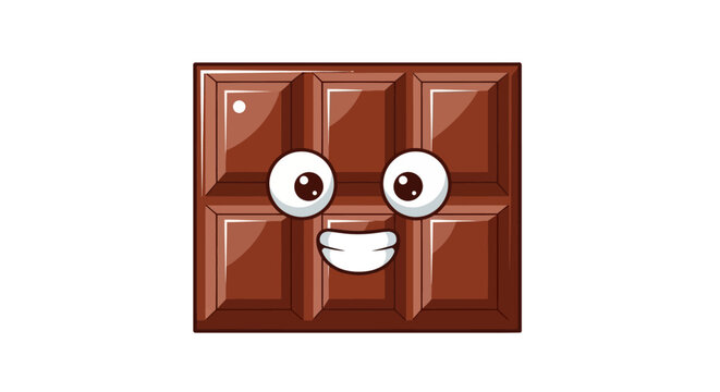 Cartoon chocolate bar with face.