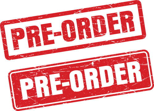 Pre Order Stamp Vector Red Grunge Rubber Seal Label for Online Store Promotion