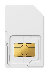 White sim card with gold contacts technology mobile isolated on a transparent background © Sohana