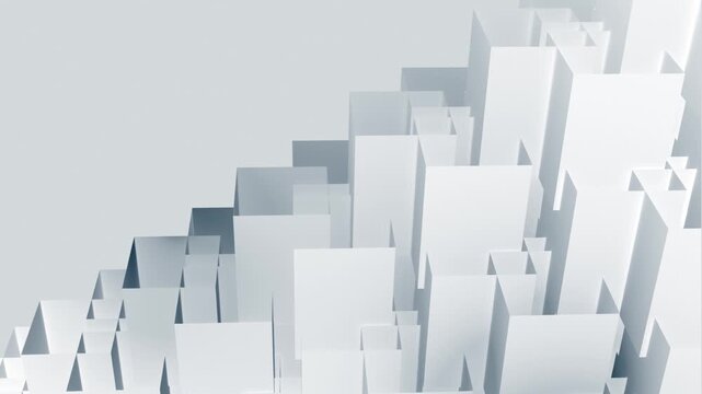 Modern abstract background with a repeating pattern of moving geometric shapes with copy space. This modern minimalist design is perfect for corporate or architectural projects. Looping HD animation.
