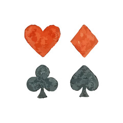 Obraz premium watercolor illustration of playing card symbols