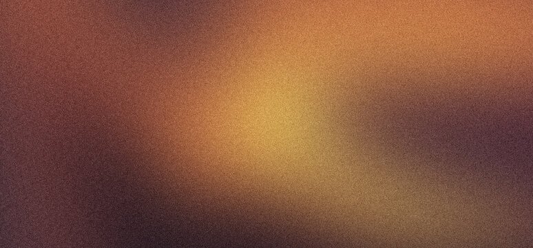 Abstract grainy gradient background with warm amber and brown tones. Soft blurred texture with cinematic film grain effect. Earthy sepia color palette for modern graphic design and web banners.