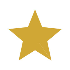 Obraz premium A simple isolated illustration of a golden five pointed star on a plain white background