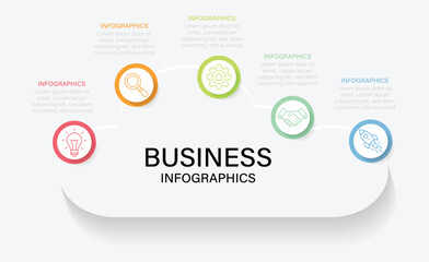 Fototapeta premium Business circle. modern diagram process technology digital marketing data presentation chart Vector. Vector illustration. Eps 10