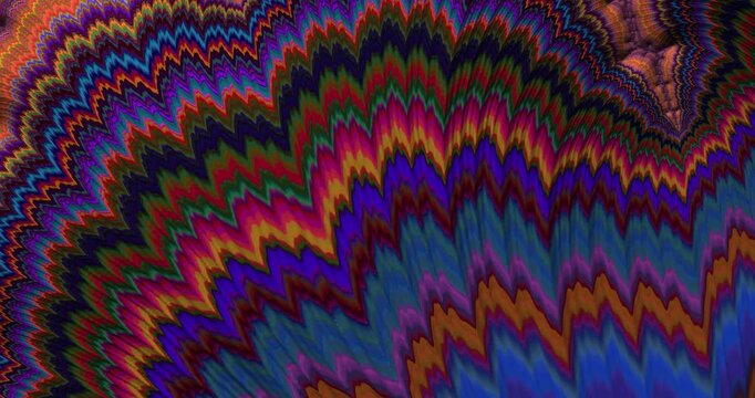 Bright colors blend and swirl together as patterns change and shift in a rhythmic dance of animation with no specific location or time