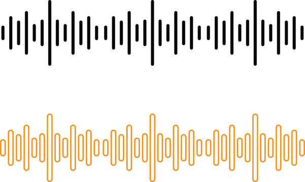 Sound wave patterns in black and multicolor isolated on white background, Vector, illustration