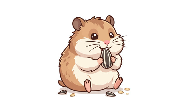 Cute hamster holding a seed.