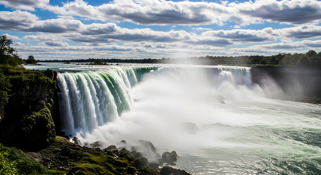 Spectacular niagara falls display a stunning canada day celebration and natural wonder in ontario canada