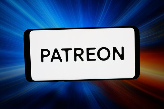 Stuttgart, Germany - 03-19-2026: In this photo illustration, the logo of monetization platform company Patreon Inc. is displayed on a smartphone in front of abstract background on computer screen.