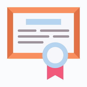 Certificate Icon, Flat style vector icon, 