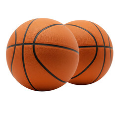 Fototapeta premium Two basketballs together isolated on transparent background