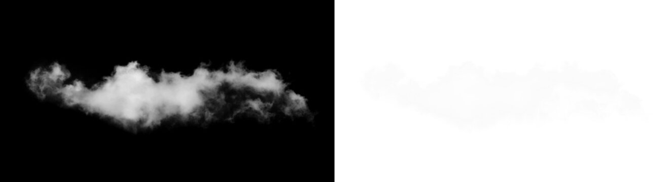 Realistic and dynamic wispy white smoke or cloud element with natural texture perfect for adding creative digital effects on transparent background