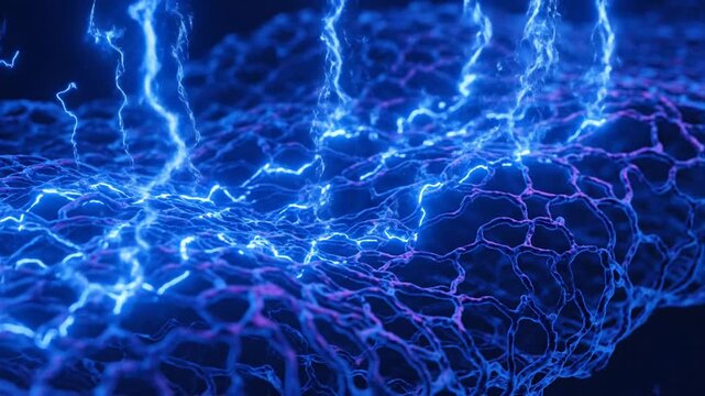 Electricity flows through a network.