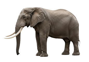 Obraz premium African elephant standing in profile isolated on transparent background