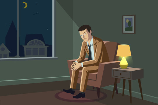 Businessman taking a short break and relaxing from work stress, recovery concept, flat vector illustration