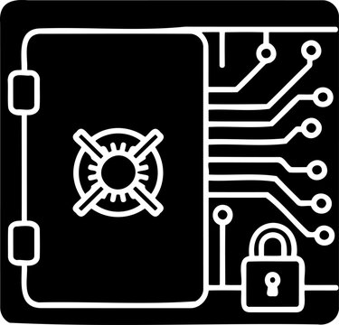 Secure digital vault with circuit board pattern for high tech data protection branding