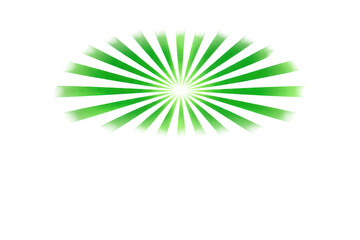 Obraz premium Green sun rays oval shape abstract background graphic element as transparent PNG 