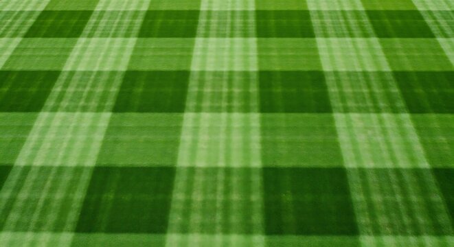 Seamless green gingham and checkered plaid pattern design featuring a textile fabric texture for a decorative cotton tablecloth wallpaper or vector backdrop